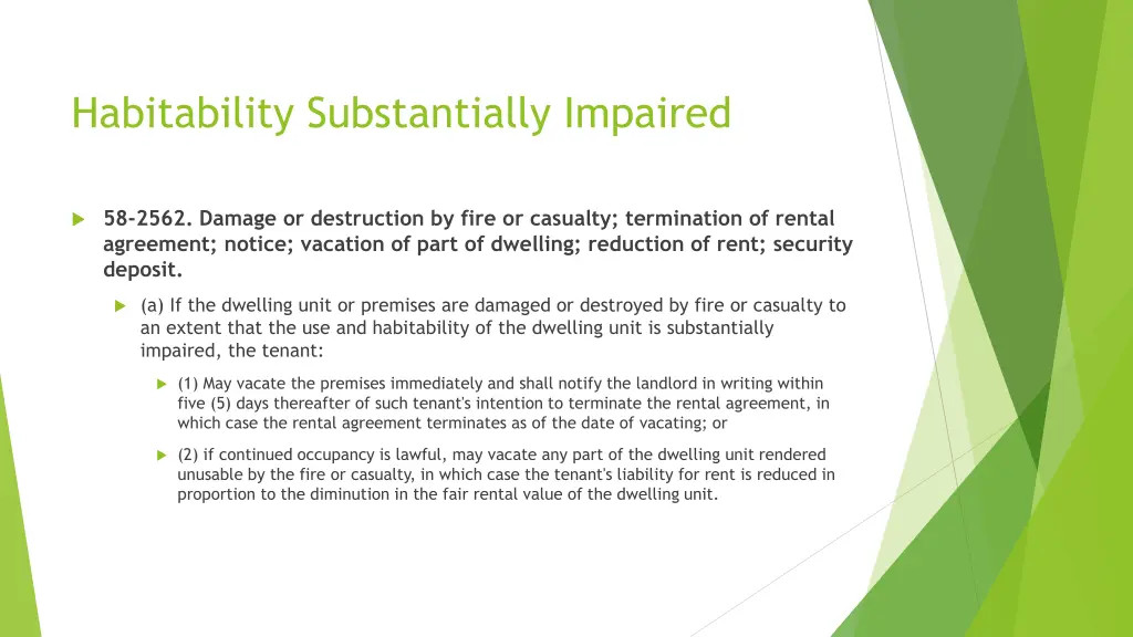 habitability substantially impaired