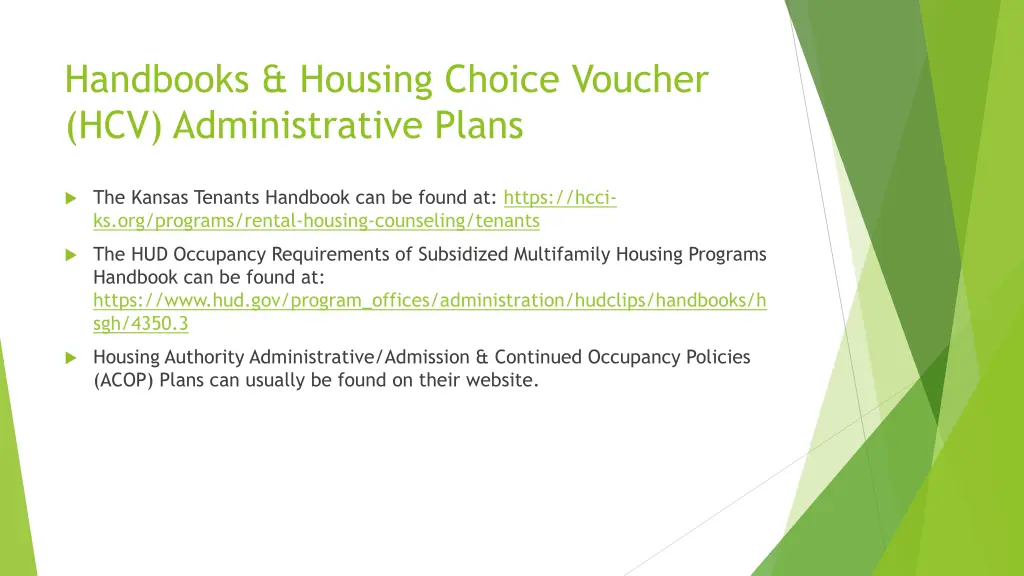 handbooks housing choice voucher
