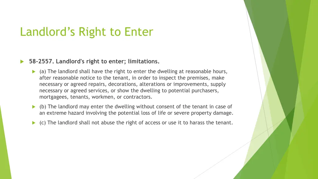 landlord s right to enter