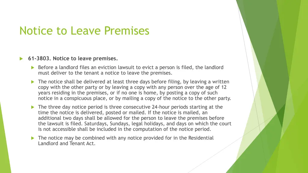 notice to leave premises
