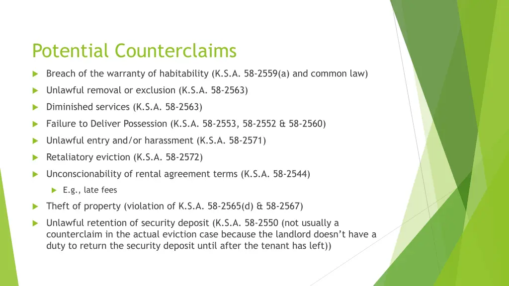 potential counterclaims