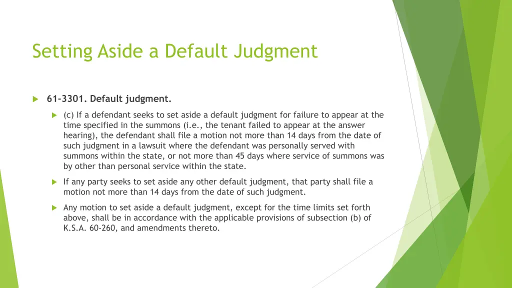 setting aside a default judgment