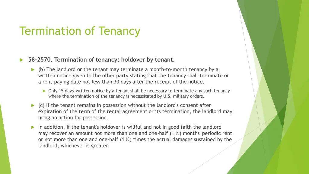 termination of tenancy
