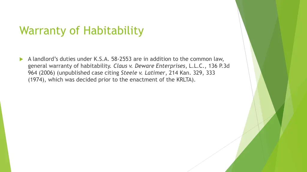 warranty of habitability