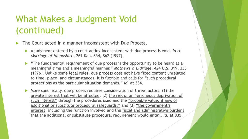 what makes a judgment void continued