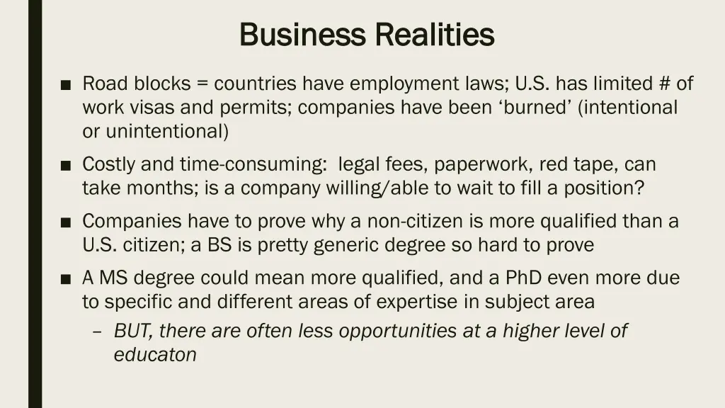 business realities business realities