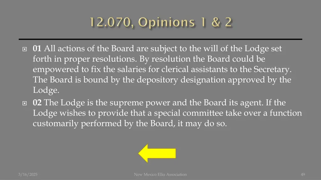 01 all actions of the board are subject