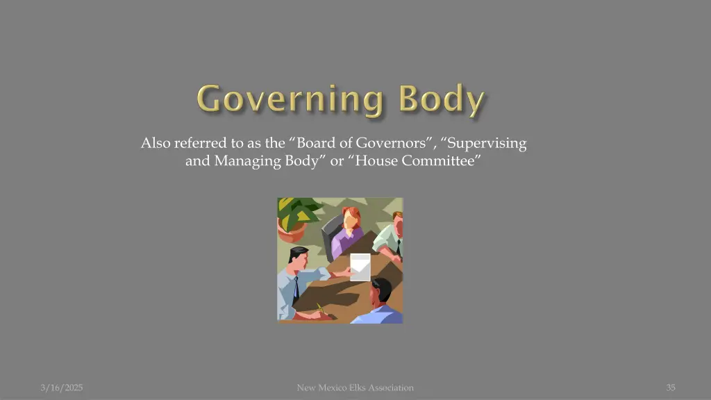 also referred to as the board of governors