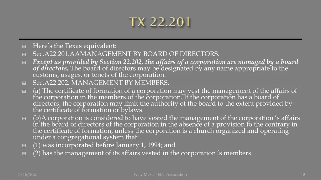 here s the texas equivalent