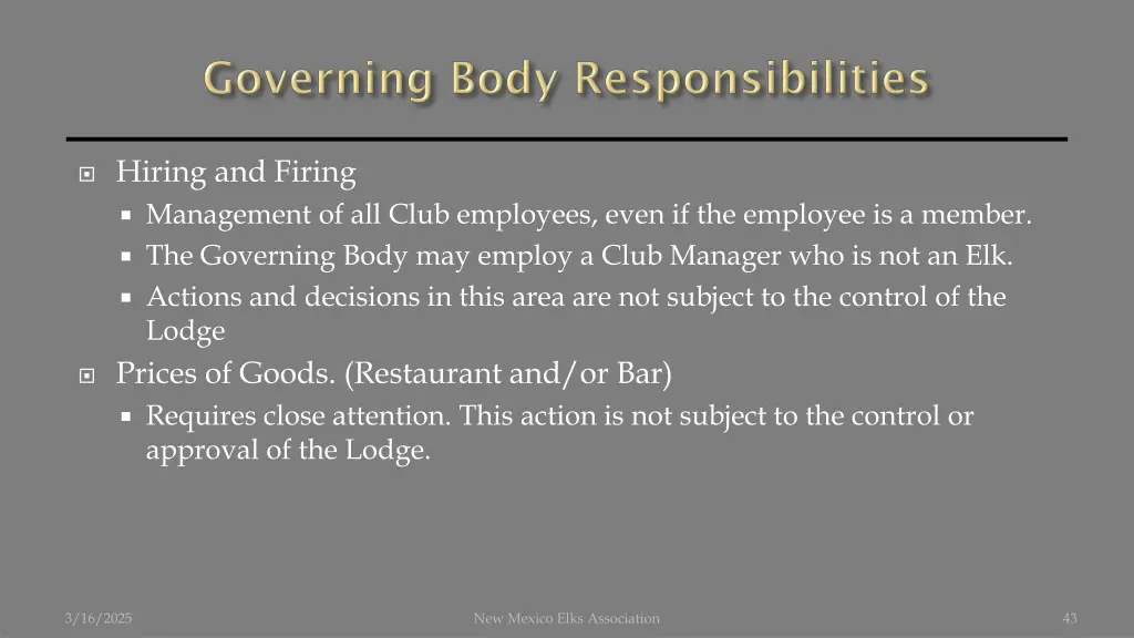 hiring and firing management of all club