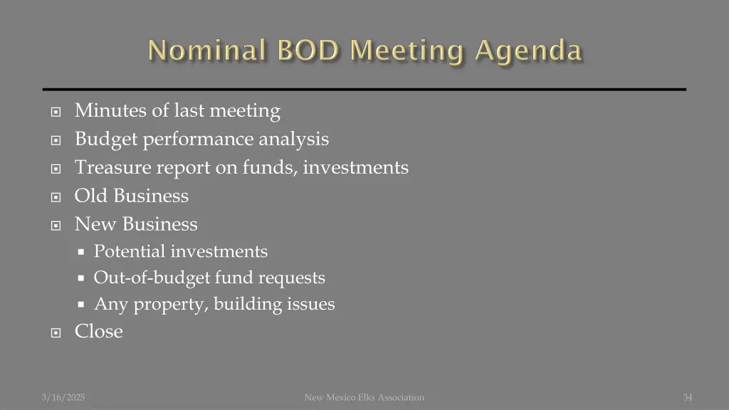 minutes of last meeting budget performance