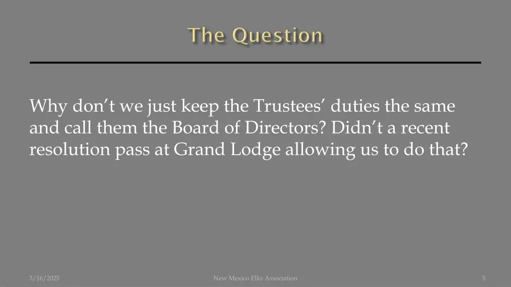 why don t we just keep the trustees duties