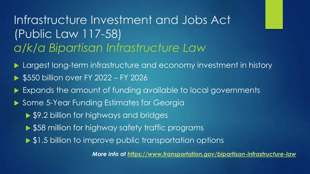infrastructure investment and jobs act public