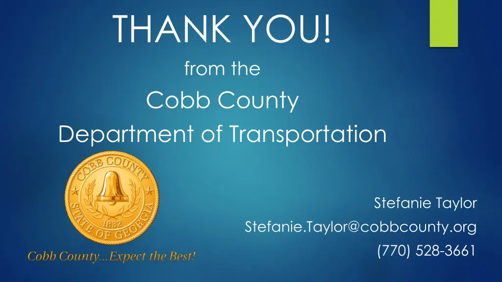 thank you from the cobb county department