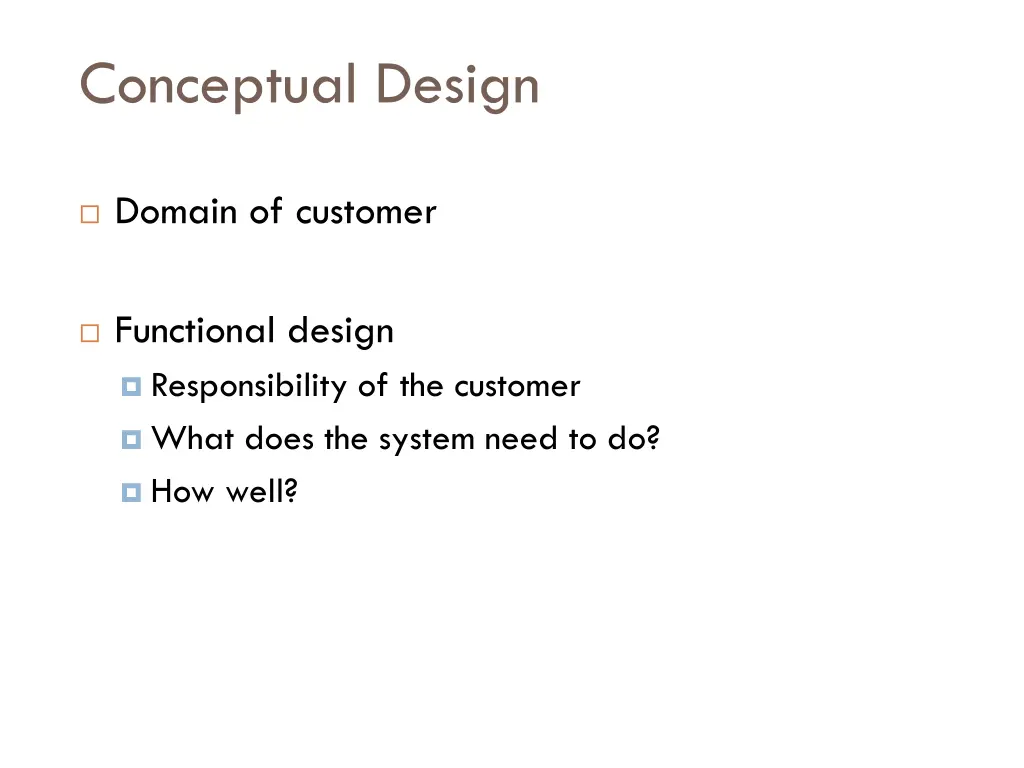 conceptual design