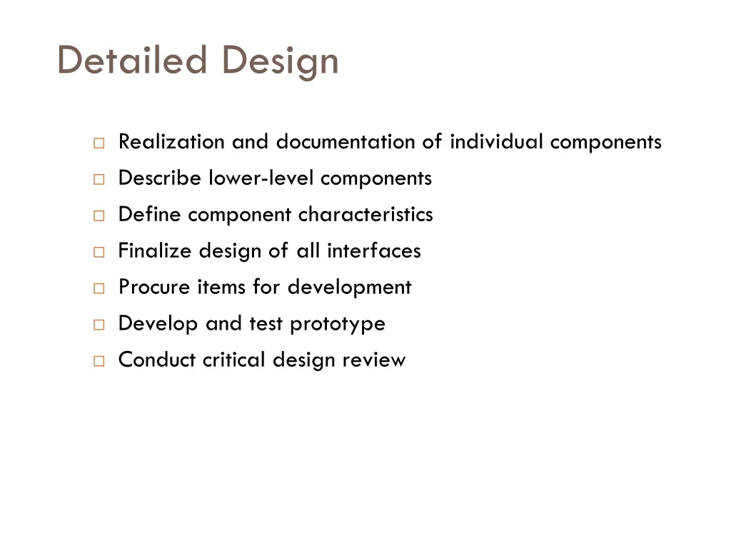 detailed design