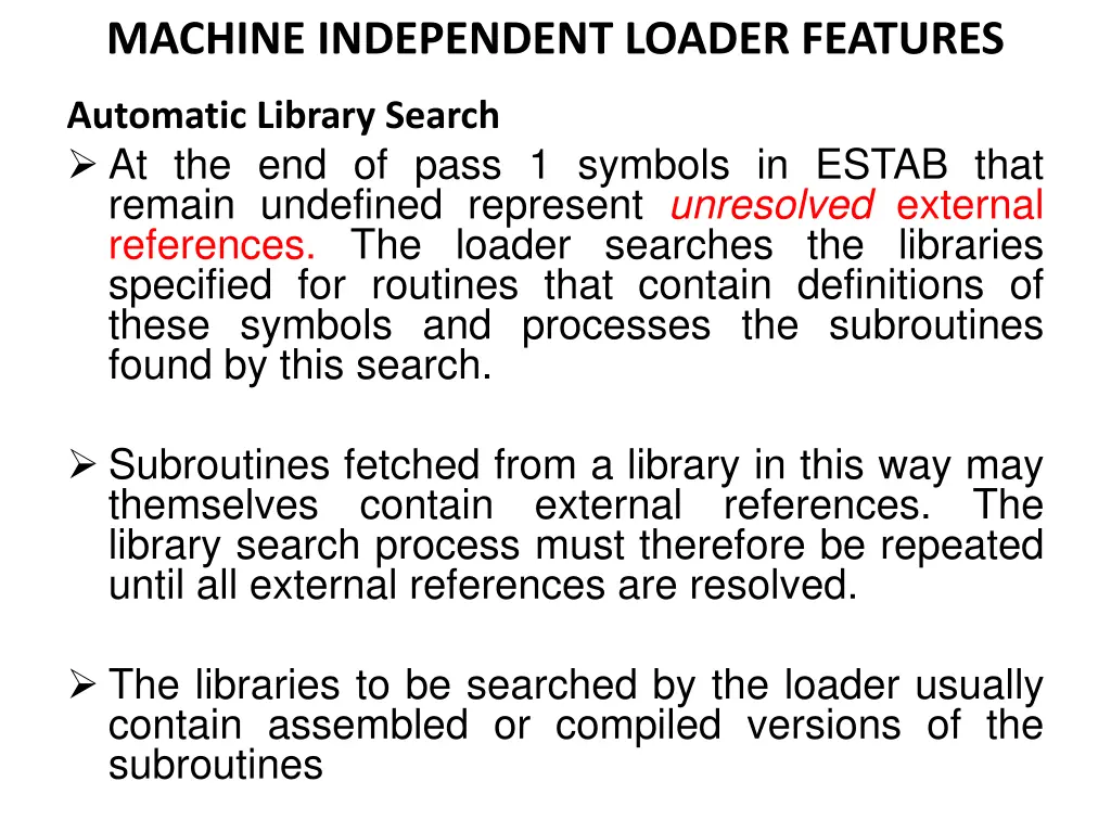 machine independent loader features 1
