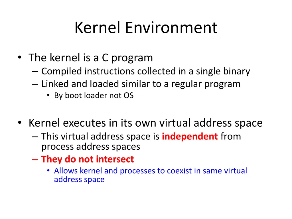 kernel environment