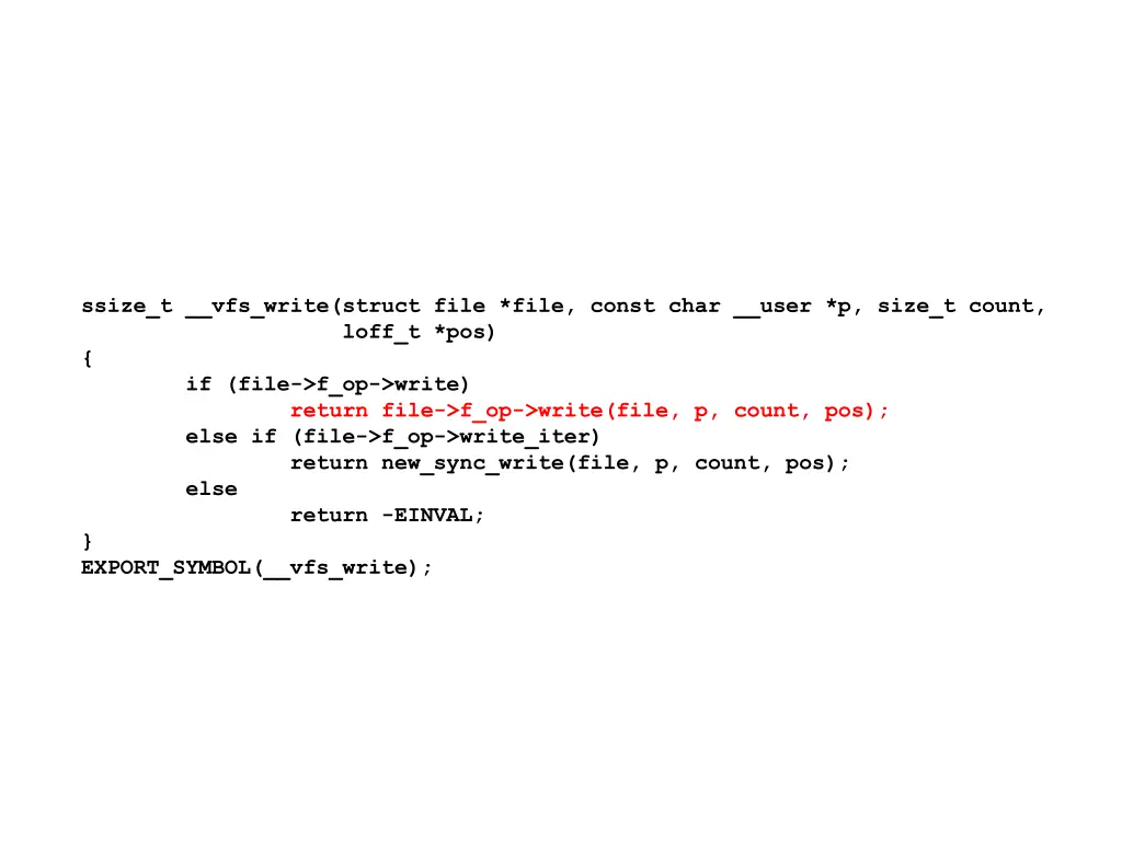 ssize t vfs write struct file file const char