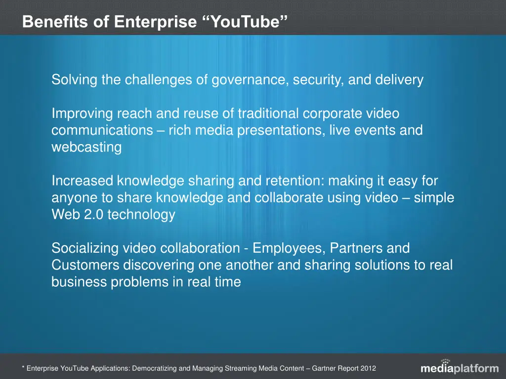 benefits of enterprise youtube