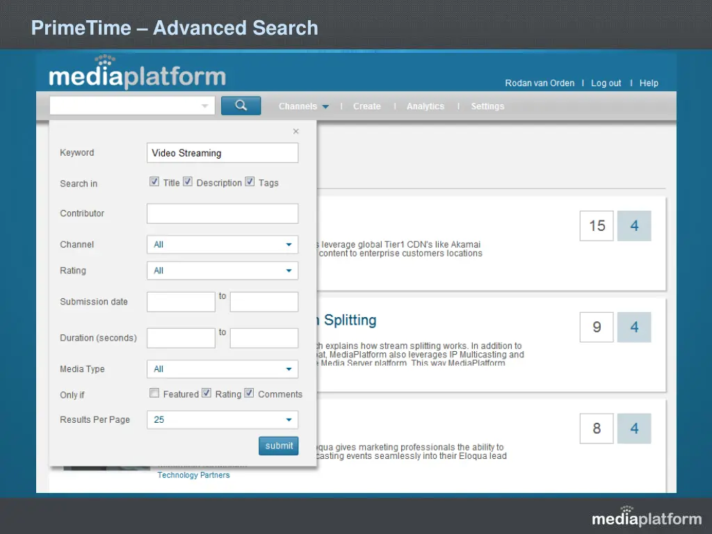 primetime advanced search