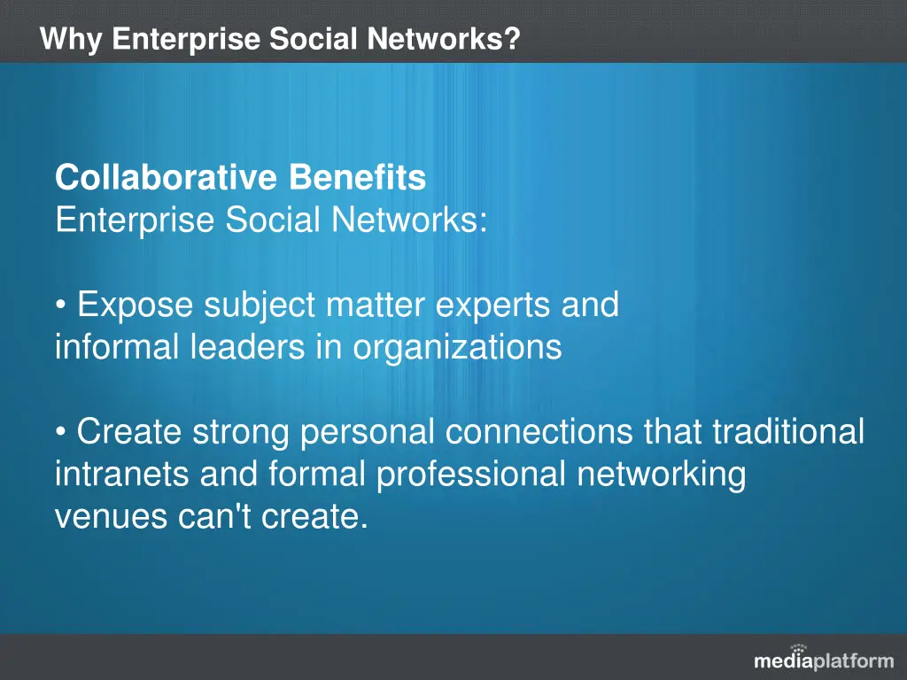 why enterprise social networks 1