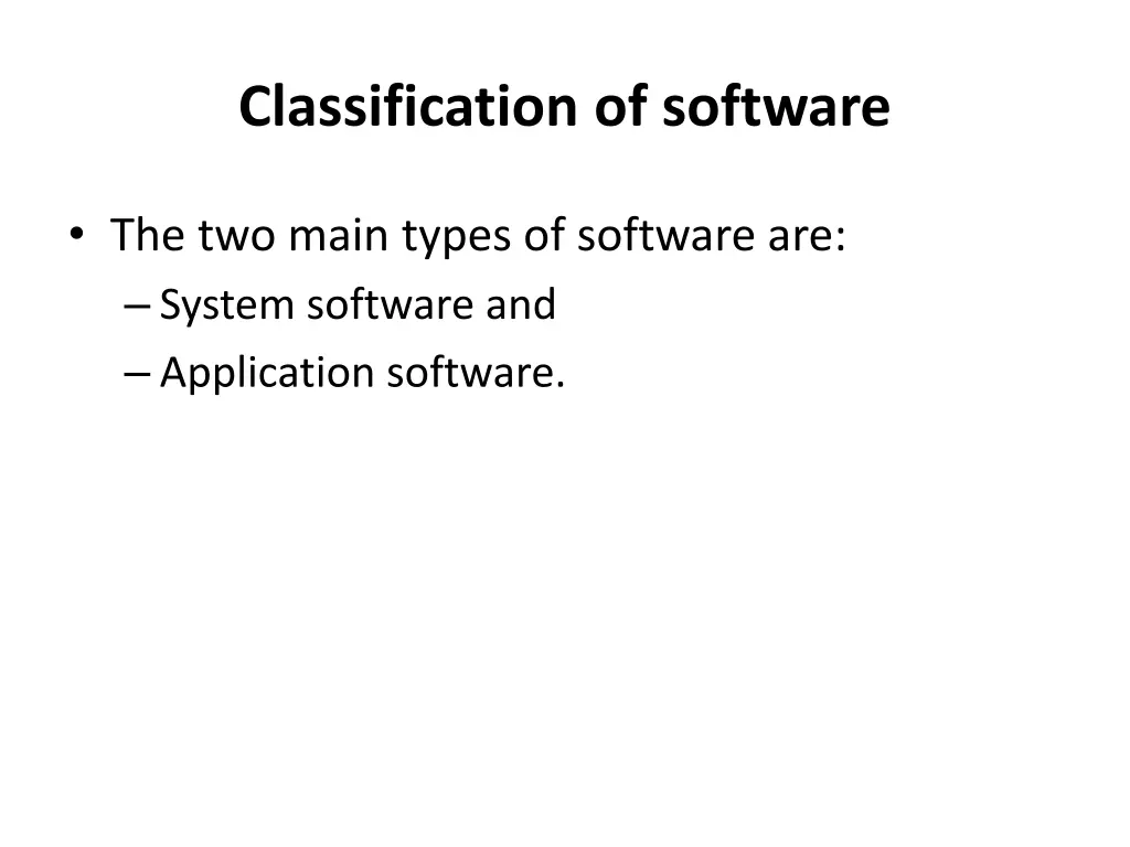 classification of software