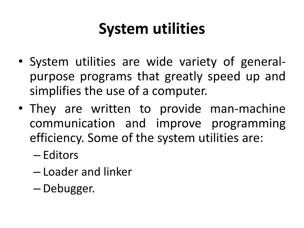 system utilities
