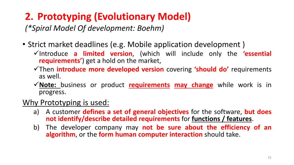 2 prototyping evolutionary model spiral model