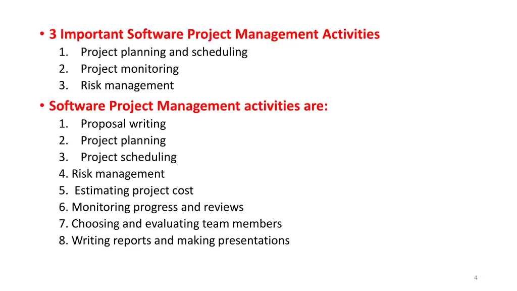 3 important software project management