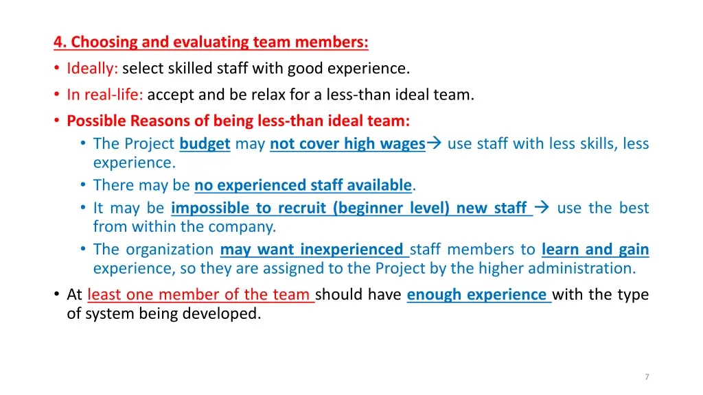 4 choosing and evaluating team members ideally