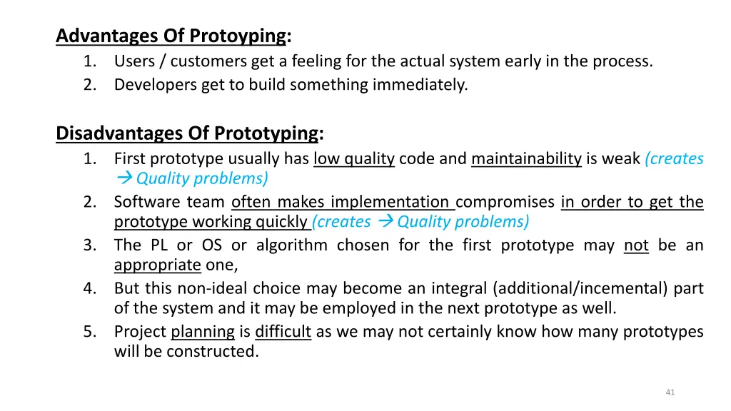 advantages of protoyping 1 users customers