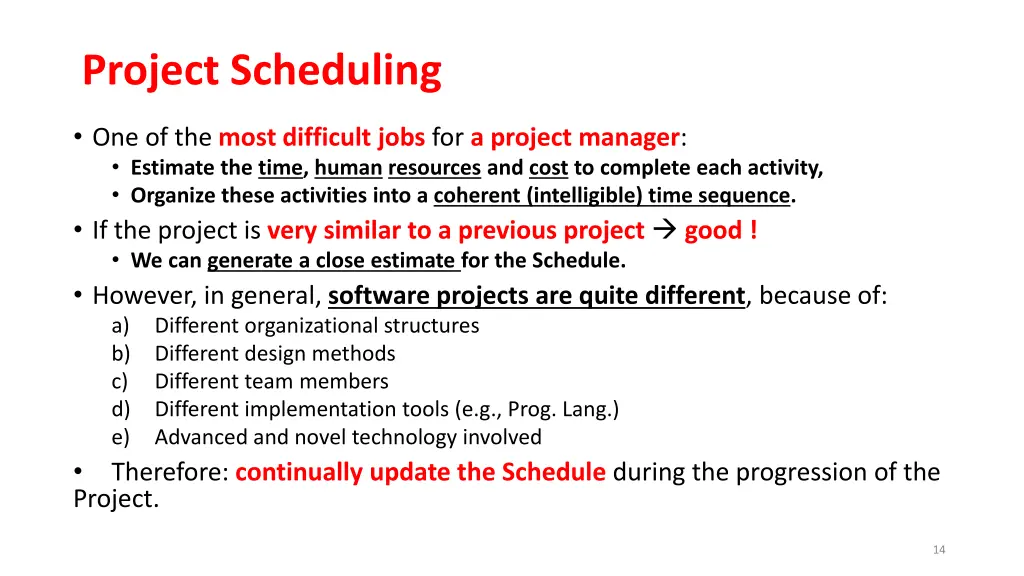 project scheduling