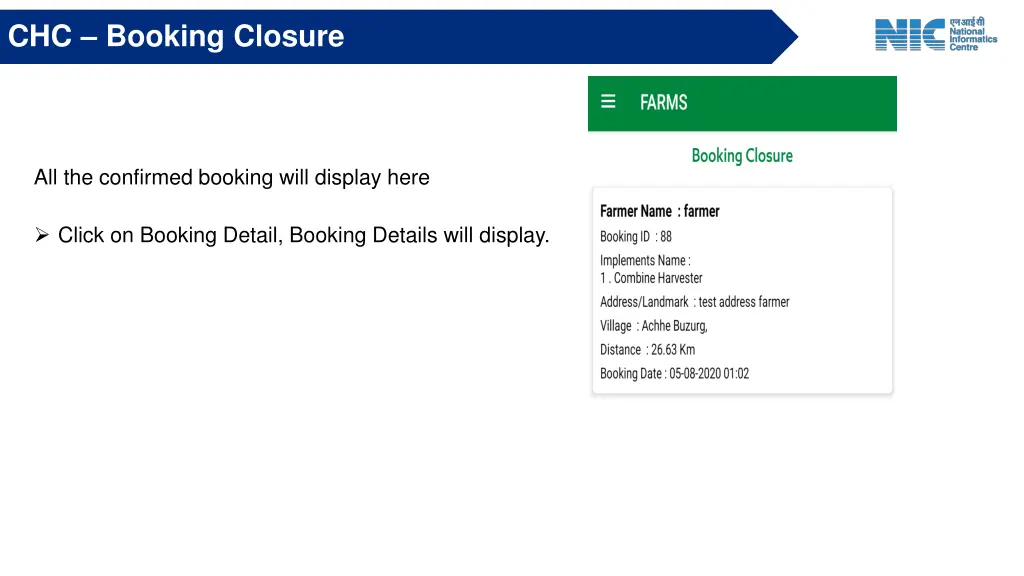 chc booking closure