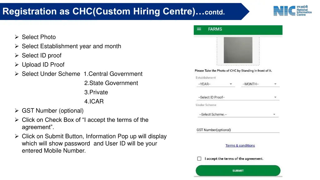 registration as chc custom hiring centre contd