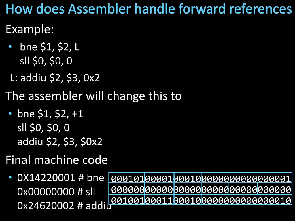how does assembler handle forward references 2