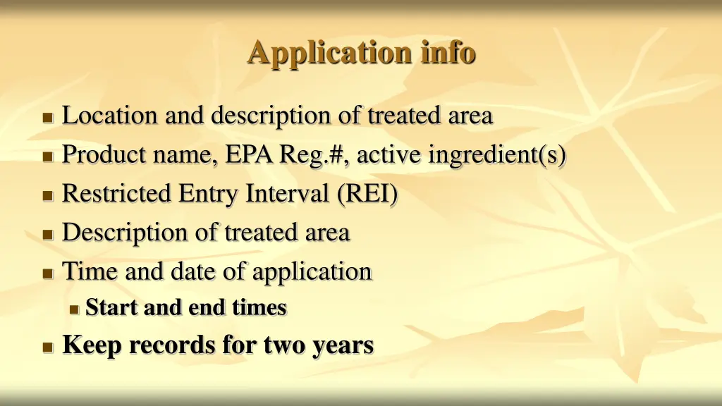 application info