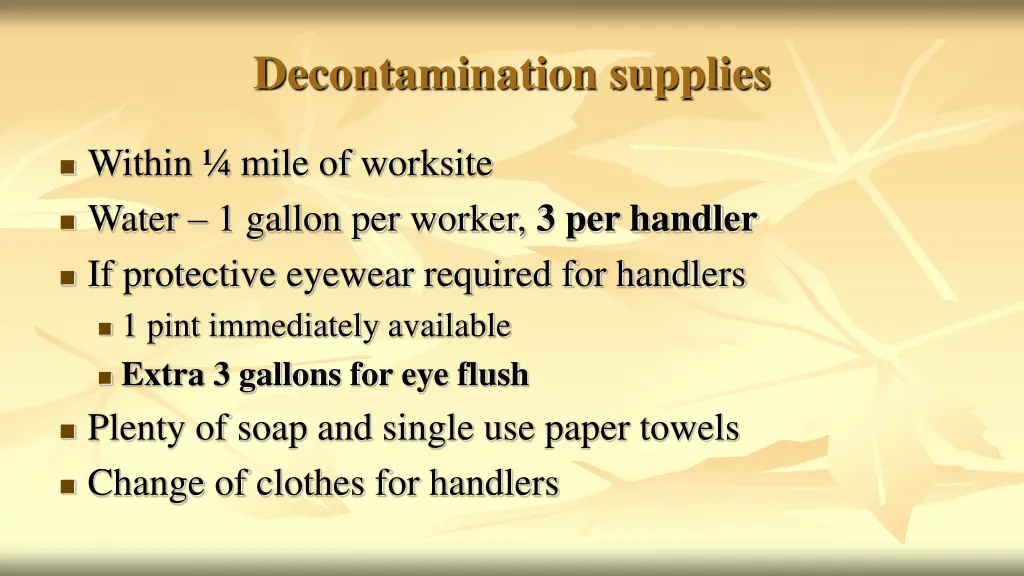decontamination supplies