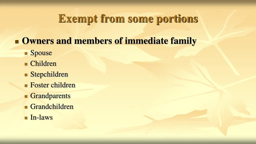 exempt from some portions