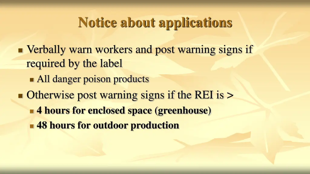notice about applications