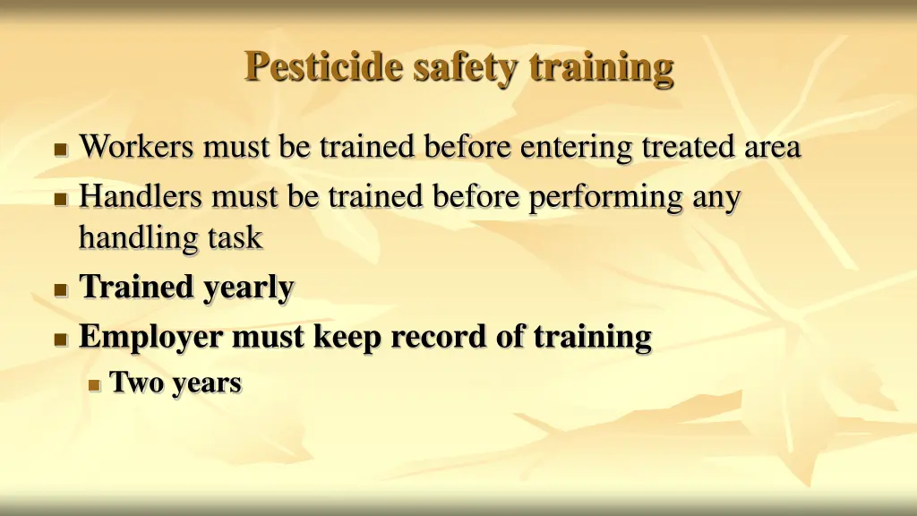 pesticide safety training