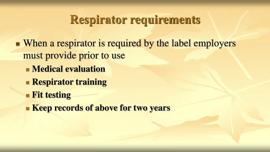 respirator requirements