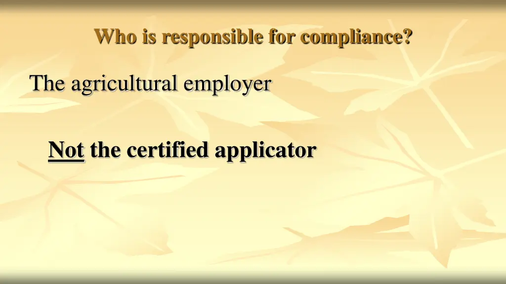 who is responsible for compliance