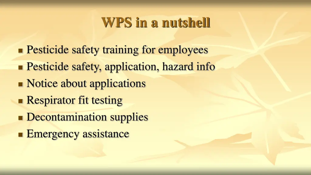 wps in a nutshell