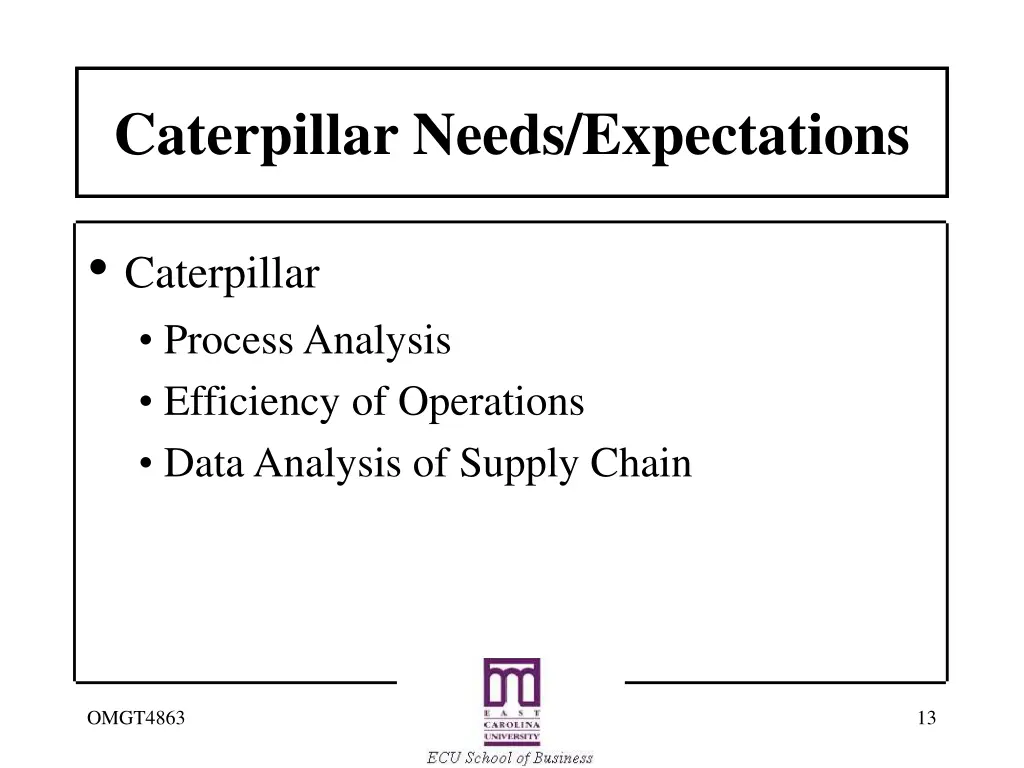 caterpillar needs expectations