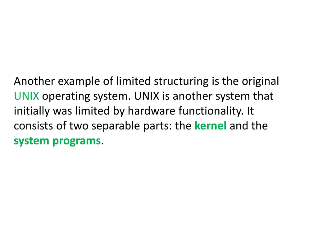 another example of limited structuring