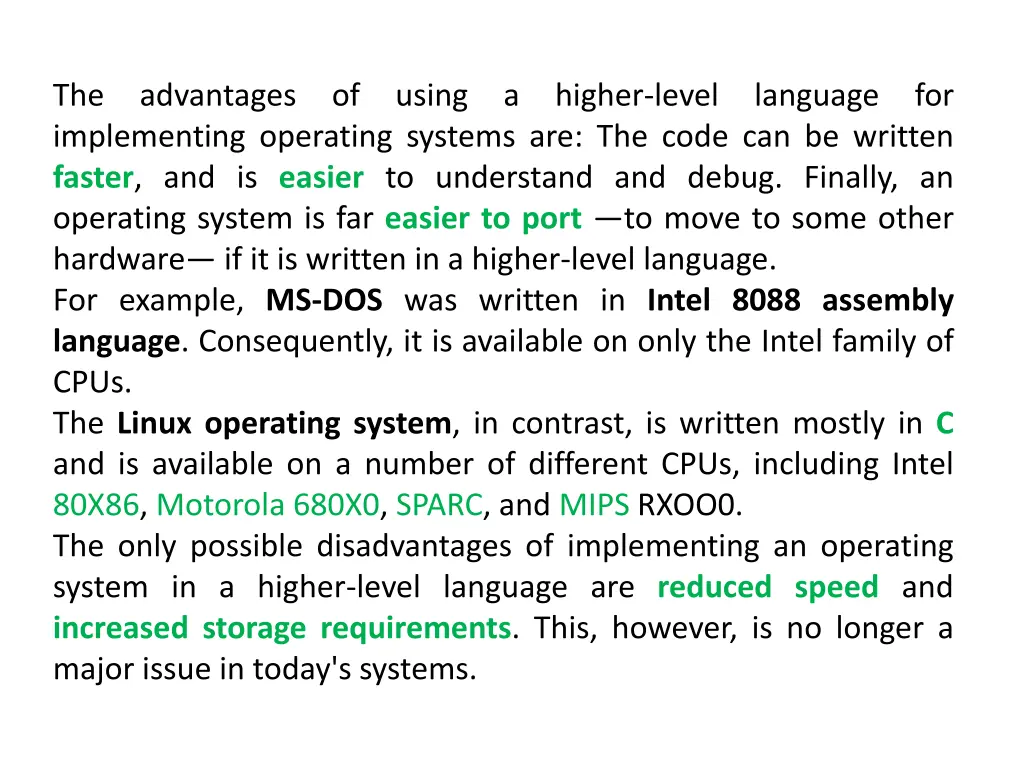 the advantages of using a higher level language