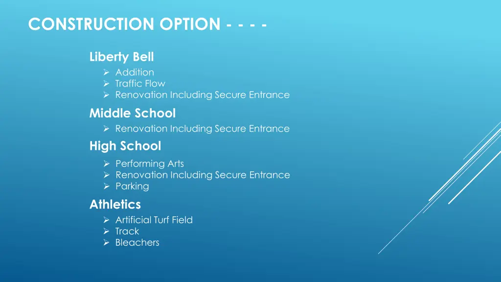 construction option