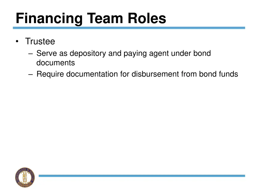 financing team roles 3