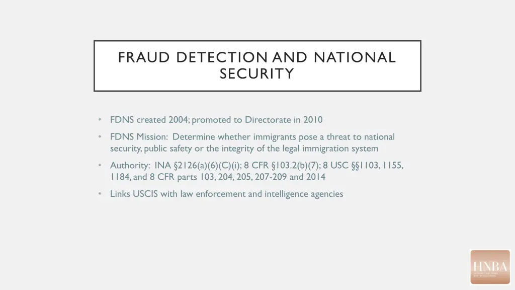 fraud detection and national security